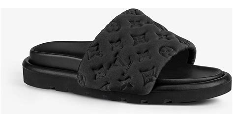 louis vuitton slides pool pillow black|louis vuitton pool slides women.